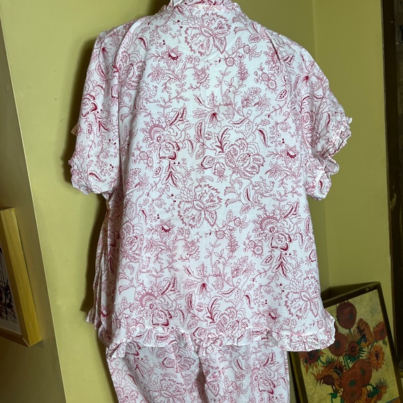 Vtg VERMONT COMPANY STORE Size 1X PJ Pajama White & Red Button Front Bloomer USA - Picture 15 of 16